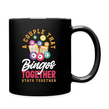 A couple playing bingo together - Full Colour Mug - black - Right