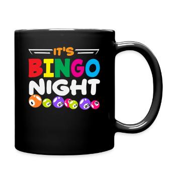 Soirée bingo avec des numéros colorés - Mug uni - noir - Droite