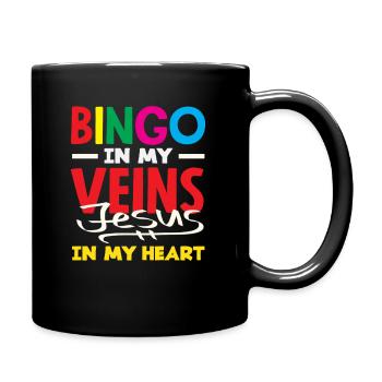 Bingo In My Veins Jesus In My Heart - Full Colour Mug - black - Right