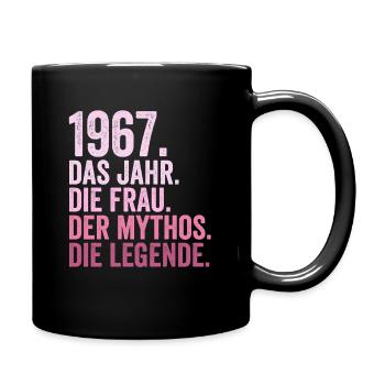 1967 Jahr Frau Mythos Legende Geburtstag - Tasse einfarbig - Schwarz - Rechts
