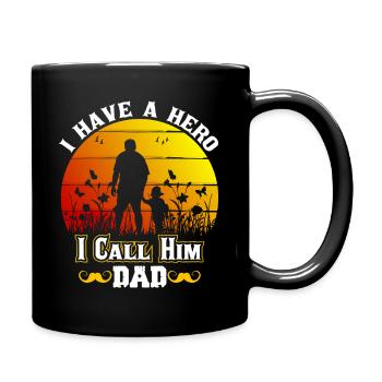 J’ai un héros et je l’appelle papa - Mug uni - noir - Droite