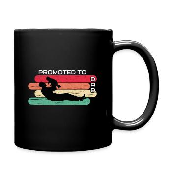Promoted to Dad - Full Colour Mug - black - Right