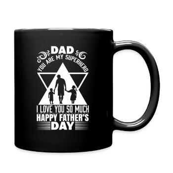 Superhero Dad - Tasse einfarbig - Schwarz - Rechts