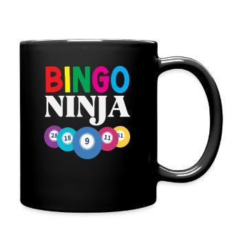 Bingo Ninja Enthusiast Mit Zahlen - Tasse einfarbig - Schwarz - Rechts