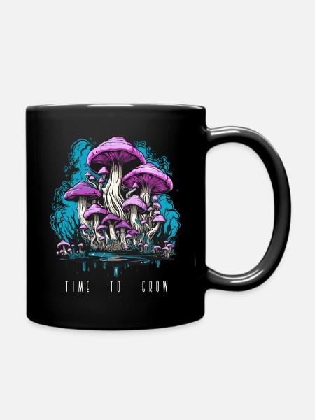 Pilze time to grow - Tasse einfarbig - Schwarz