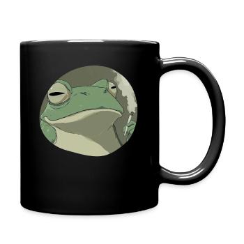 Stoner frog smokes: Funny cannabis croak - Full Colour Mug - black - Right