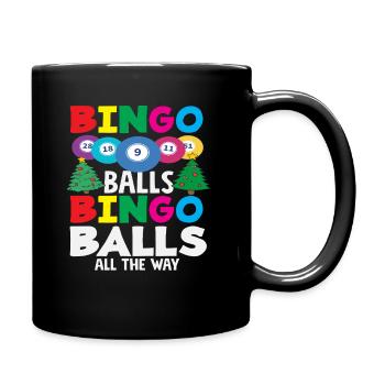 Bingo Balls Weihnachtsfreude - Tasse einfarbig - Schwarz - Rechts