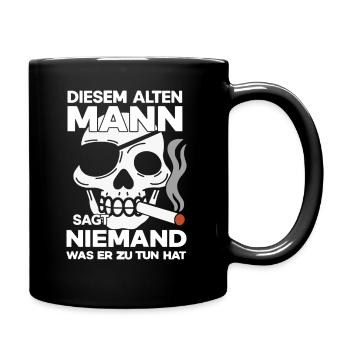 Diesem alten Mann | Motorradfahrer | Biker - Tasse einfarbig - Schwarz - Rechts