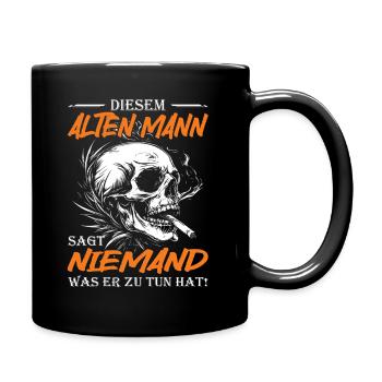 Diesem alten Mann sagt niemand | Motorradfahrer - Tasse einfarbig - Schwarz - Rechts
