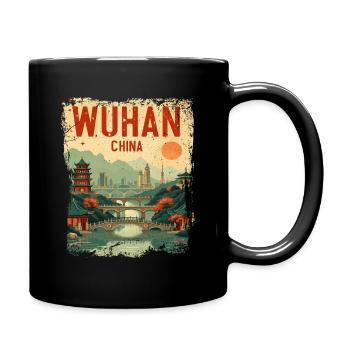 Visit Wuhan Provinz Hubei China Retro - Tasse einfarbig - Schwarz - Rechts