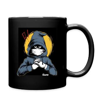 Verdächtiger in einem Kapuzenpullover - Tasse einfarbig - Schwarz - Rechts