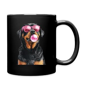 Rottweiler - Tasse einfarbig - Schwarz - Rechts