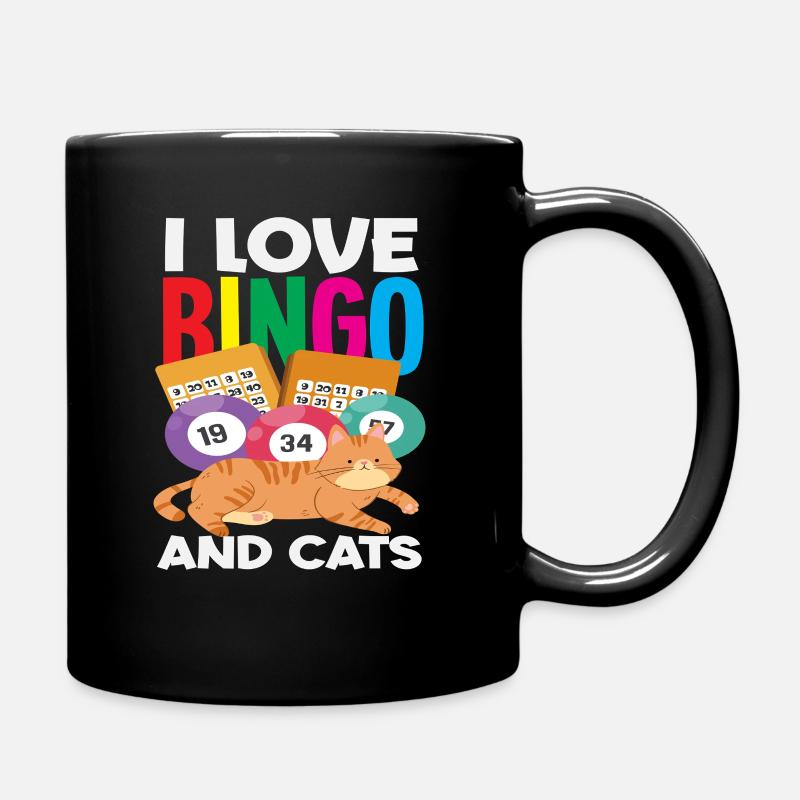 Ich Liebe Bingo Und Katzen Spaß - Tasse einfarbig - Schwarz