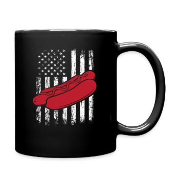 Hot Dog Lover American Scene - Full Colour Mug - black - Right