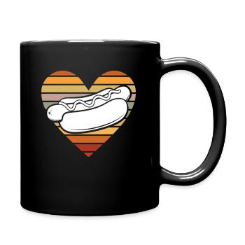 Retro Heart Hot Dog Lover - Full Colour Mug - black - Right