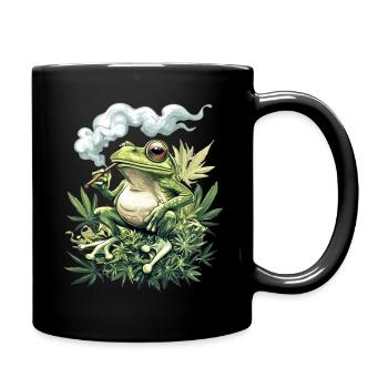 Grenouille avec joint - Grenouille de mauvaises herbes fumante - Mug uni - noir - Droite
