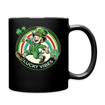 St. Patrick's Day Happy Vibes - Full Colour Mug - black - Right
