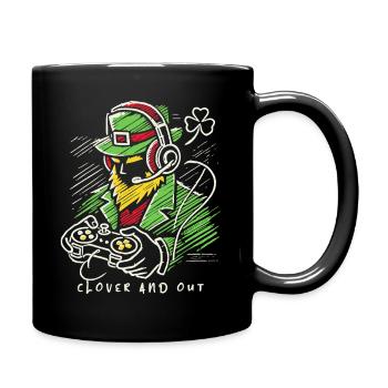 St. Patrick's Day Gamer clover and out - Full Colour Mug - black - Right