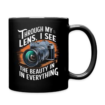 À travers mon objectif, je vois la beauté dans tout. - Mug uni - noir - Droite