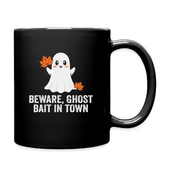 Beware Ghost Bait In Town Spooky - Full Colour Mug - black - Right