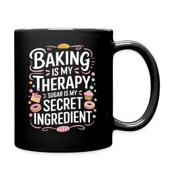 La pâtisserie est ma thérapie ; Le sucre est mon ingrédient secret - Mug uni - noir - Droite