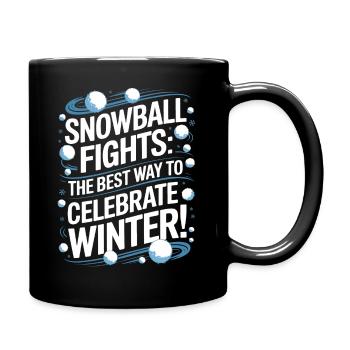 Snowball fights: The best way to celebrate winter! - Full Colour Mug - black - Right