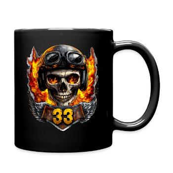 Biker 33 Birthday Motorcycle Motorcyclist - Full Colour Mug - black - Right