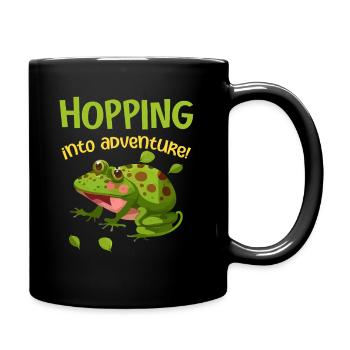 Hopping Into Adventure Frogs Nature Joy - Full Colour Mug - black - Right