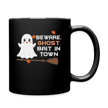 Beware Ghost Bait In Town Spooky - Full Colour Mug - black - Right