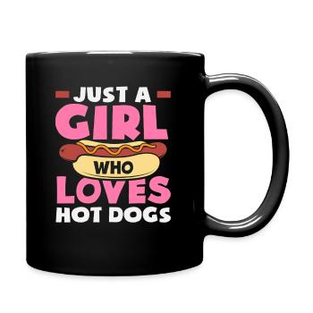 Une fille qui aime les hot-dogs - Mug uni - noir - Droite