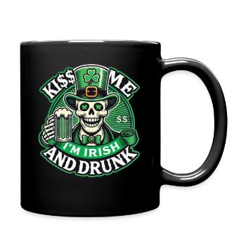 Saint-Patrick Embrasse-moi Je suis Irlandais - Mug uni - noir - Droite