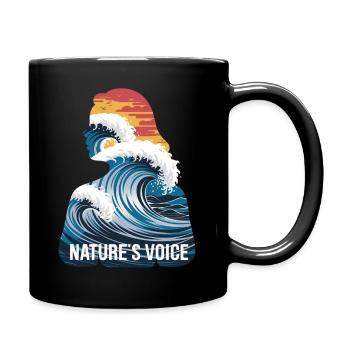 Nature's Voice Ocean Wave Design - Tasse einfarbig - Schwarz - Rechts