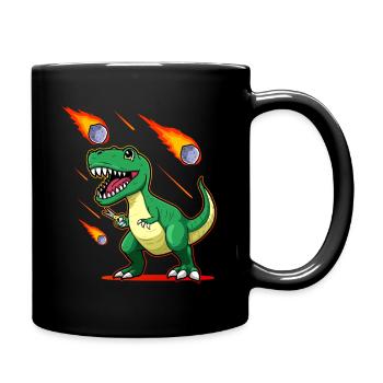 T-Rex Tyrannosaurus Rex Stein Schere Papier Dino - Tasse einfarbig - Schwarz - Rechts