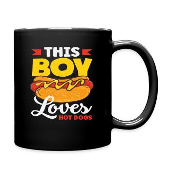 This Boy Loves Hot Dogs Hot Dog Lover - Full Colour Mug - black - Right