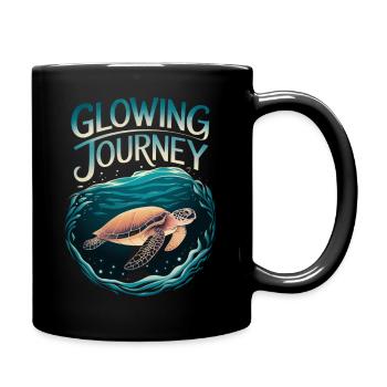 Glowing Journey Turtle Design - Tasse einfarbig - Schwarz - Rechts