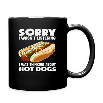 Les amateurs de hot-dogs pensent aux hot-dogs - Mug uni - noir - Droite