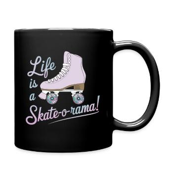 Life is a Skate-o-rama Design - Full Colour Mug - black - Right