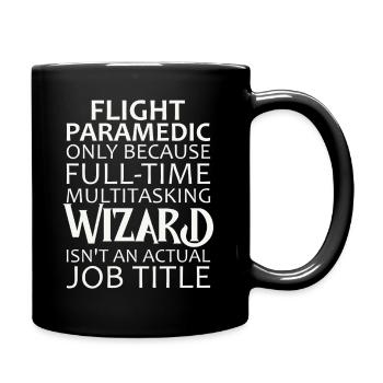 Flight Paramedic Wizard Luftrettung - Tasse einfarbig - Schwarz - Rechts