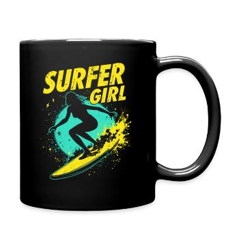 Surfer Girl Surferin Wellenreiten Surfen Surfer - Tasse einfarbig - Schwarz - Rechts