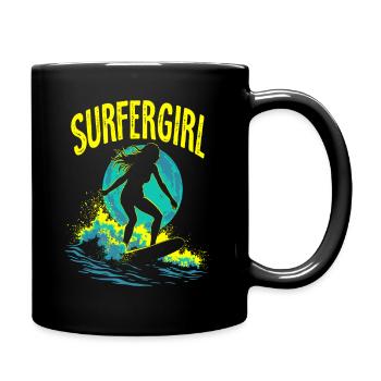Surfer Girl Surferin Wellenreiten Surfen Surfer - Tasse einfarbig - Schwarz - Rechts