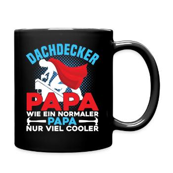 Dachdecker Papa - Tasse einfarbig - Schwarz - Rechts