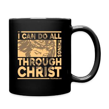 Je peux tout faire par le verset biblique du Christ Jésus - Mug uni - noir - Droite