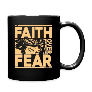 La foi plutôt que la peur Jésus Verset biblique Psaume 118:6 - Mug uni - noir - Droite