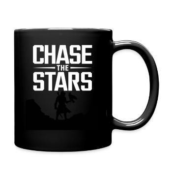 Chase the Stars Motivational Design - Tasse einfarbig - Schwarz - Rechts