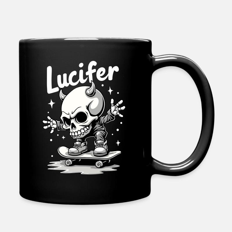 Skater Skelett Lucifer Teuflisch cool unterwegs - Tasse einfarbig - Schwarz
