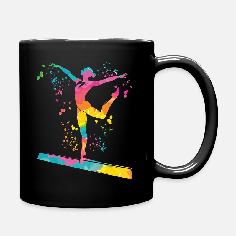 Turnerin Schwebebalken Kunstturnen - Tasse einfarbig - Schwarz