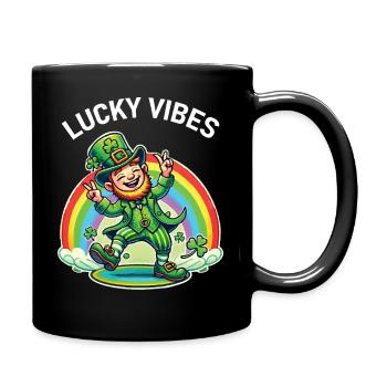 St. Patrick's Day Happy Vibes - Full Colour Mug - black - Right