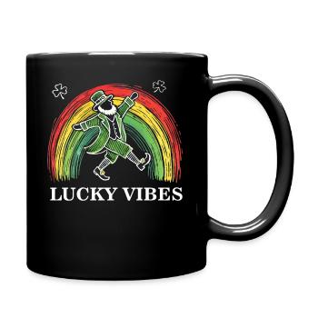 Happy Vibes St. Patrick's Day Rainbow - Full Colour Mug - black - Right
