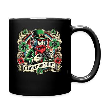 St. Patrick's Day Gaming Leprechaun Clover And Out - Full Colour Mug - black - Right