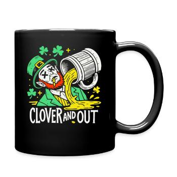 clover and out St. Patrick's Day fun - Full Colour Mug - black - Right